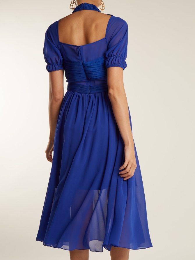 Dark blue chiffon dress