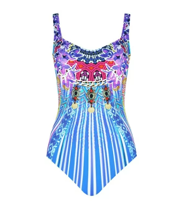 Costum baie complet clasic multicolor