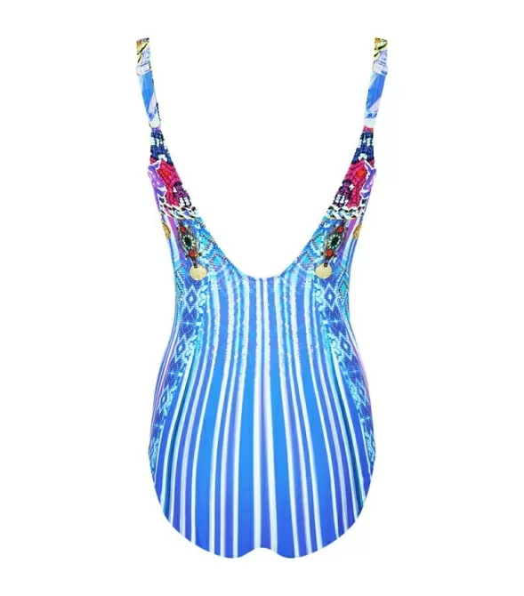 Costum baie complet clasic multicolor