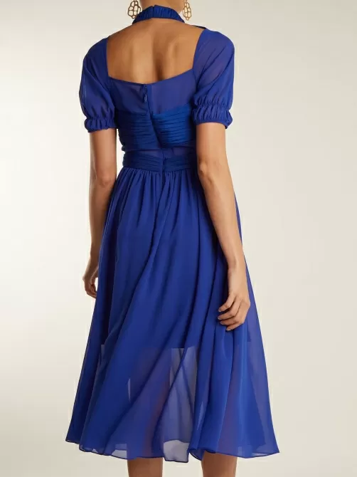 Rochie din sifon albastru închis