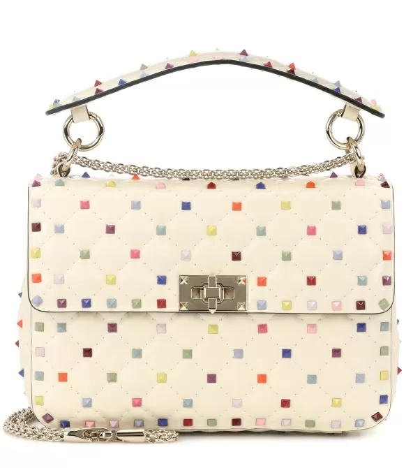 Leather bag with caps