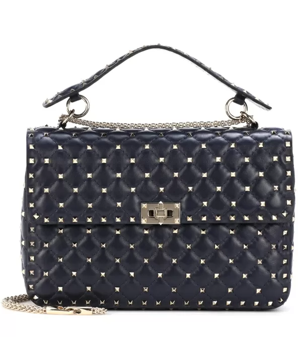 Leather bag with caps