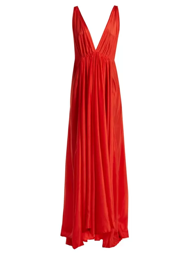 Rochie de mătase lungă