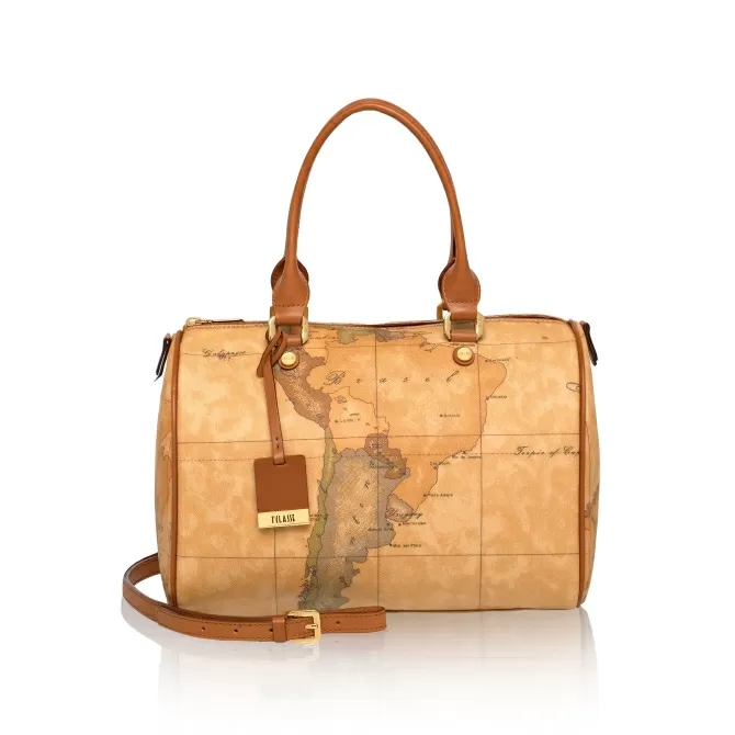 Leather "Geography" bag 