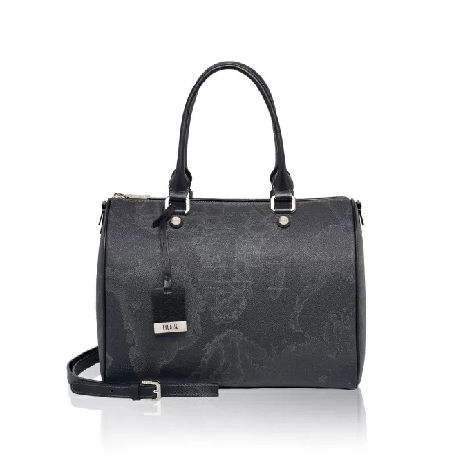 Leather "Geography" bag 