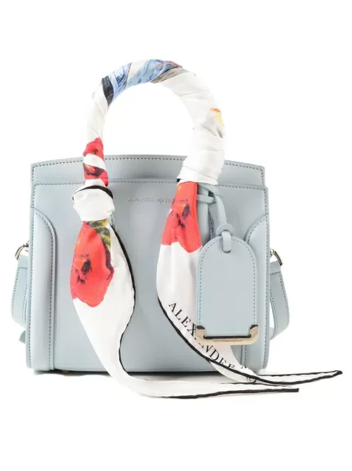 Light blue bag with short handles